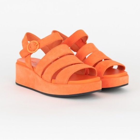 Camper Shoes - Final Price: Camper Misia Suede Nubuck Orange Strappy Platform Sandals. Size 39.